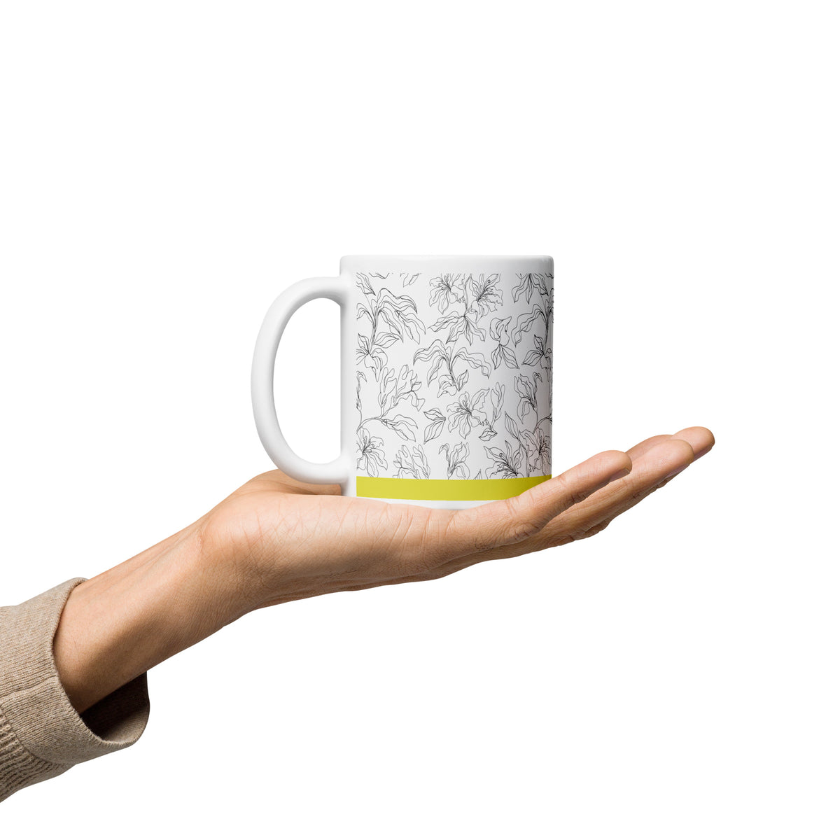 Taza blanca brillante