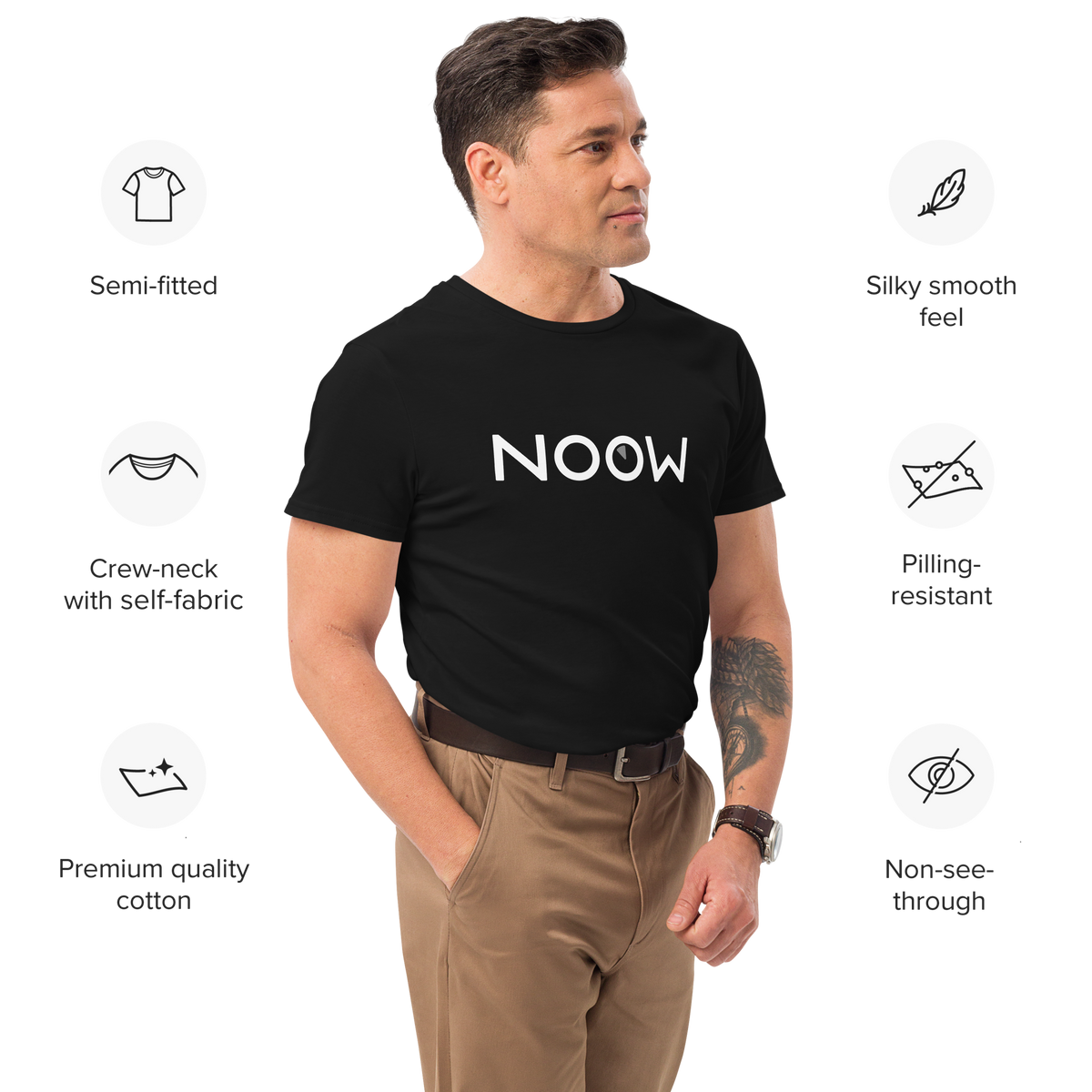 Camiseta Negra Hombre Algodón Premium
