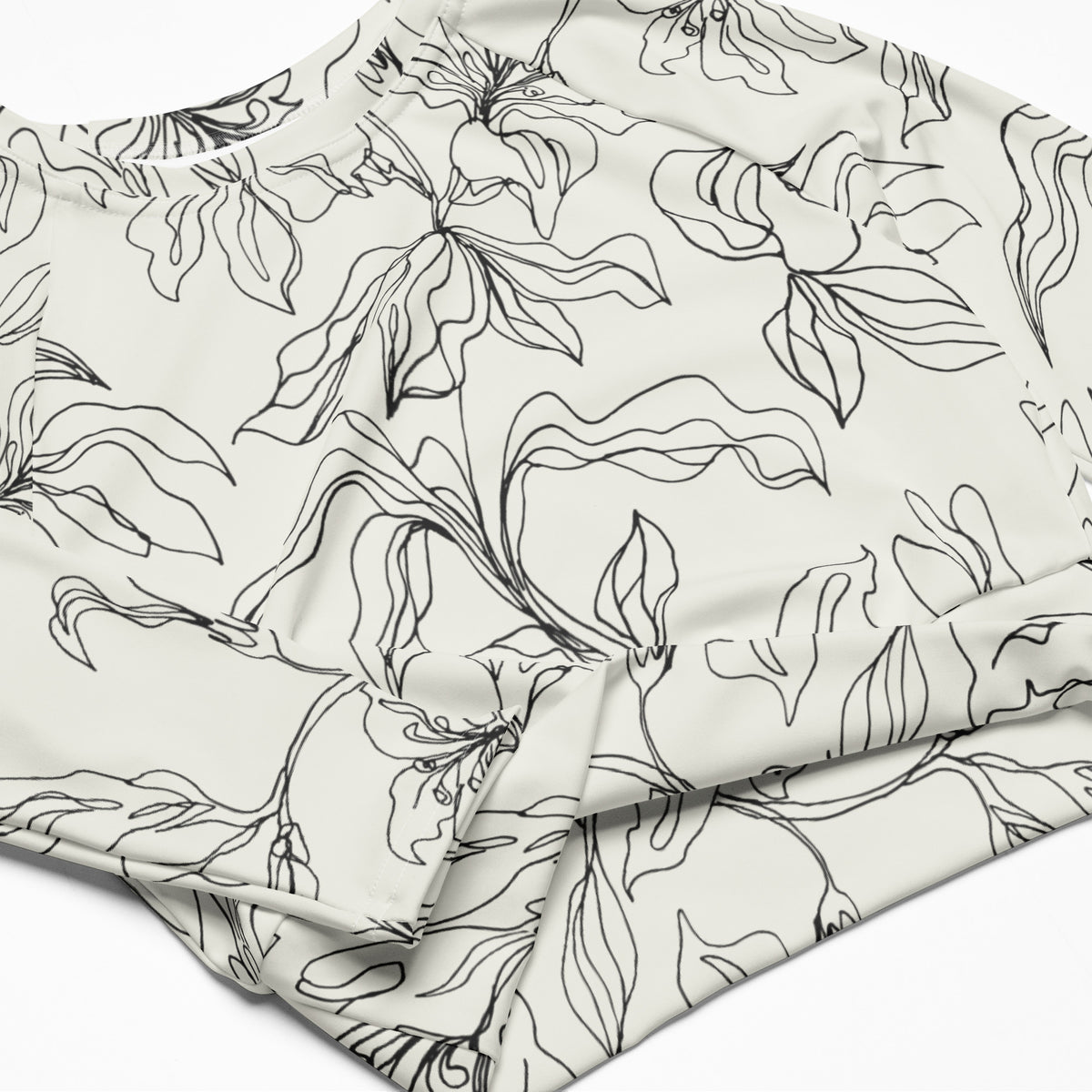 Crop top de manga larga de poliéster