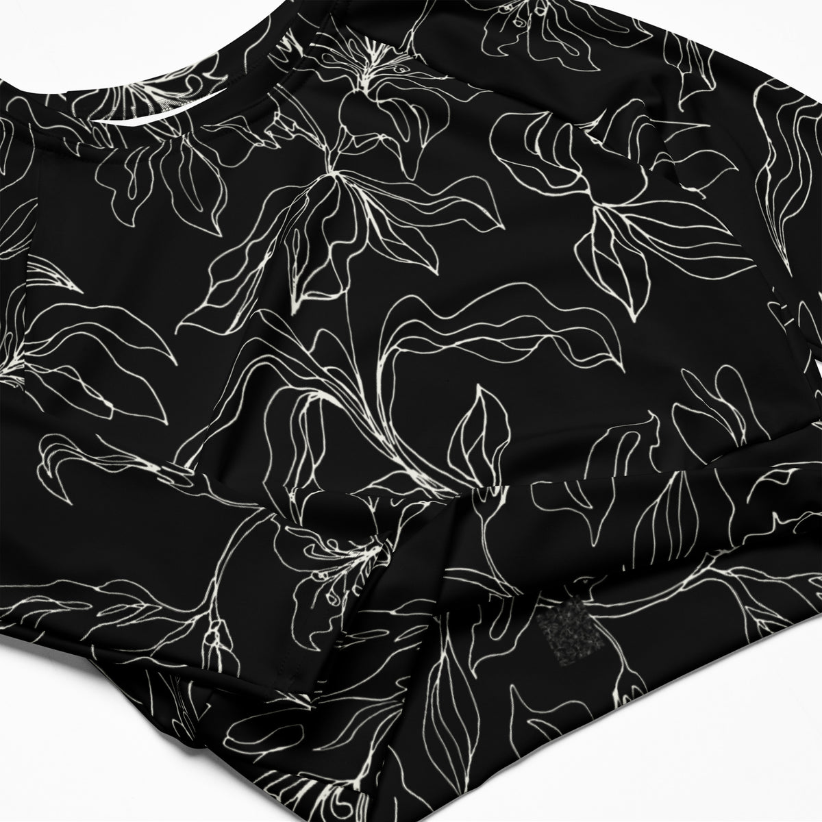 Crop top de manga larga de poliéster