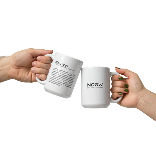 Taza blanca brillante