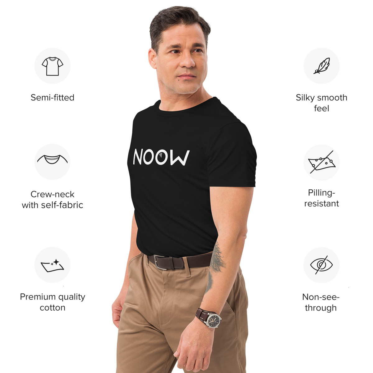 Camiseta Negra Hombre Algodón Premium